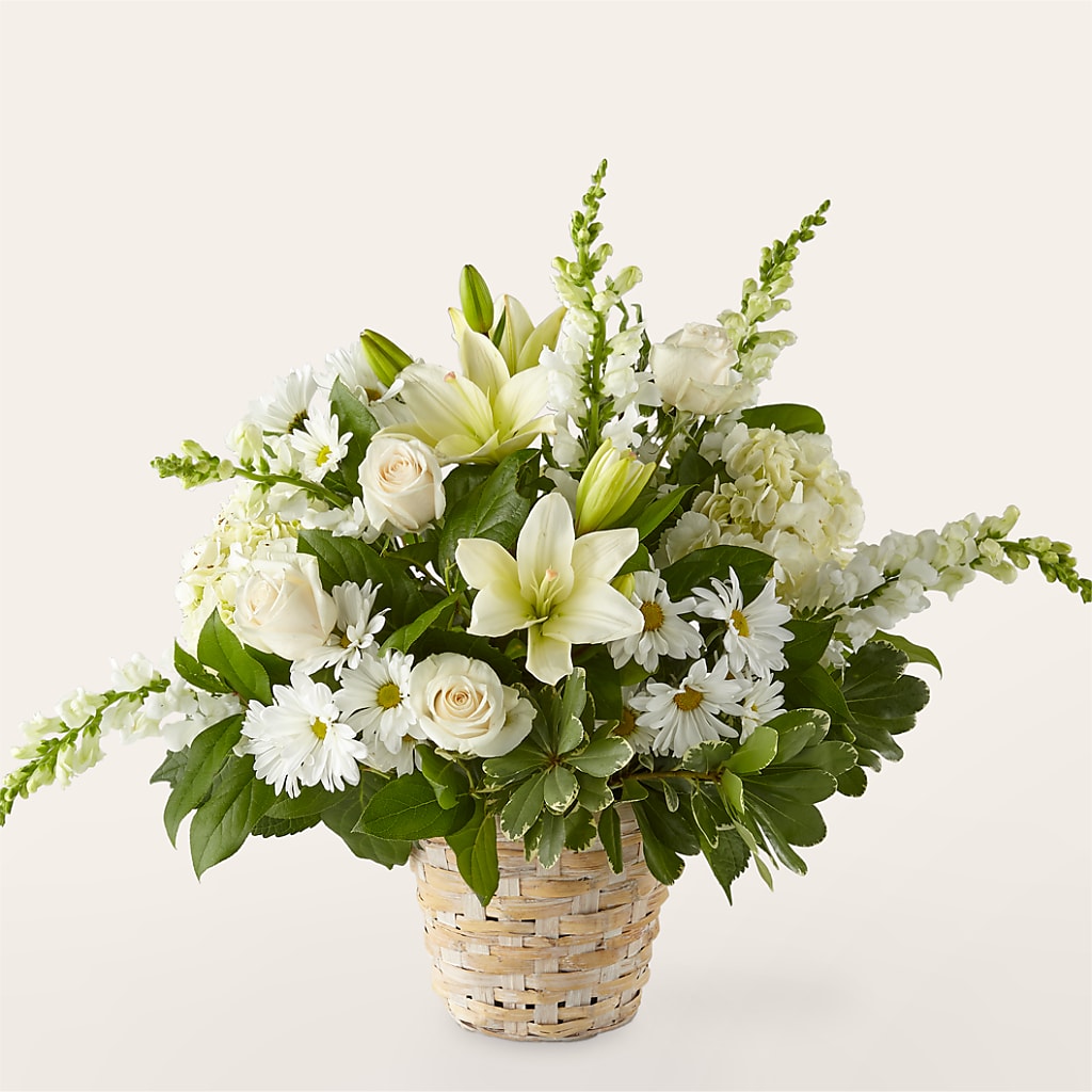 Ivory Elegance Floral Basket – Sugardoll Florist, New York NY