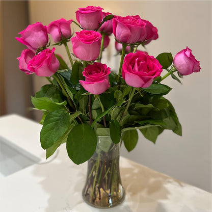 Long Stem Pink Rose Bouquet –  Sugardoll Florist, New York NY
