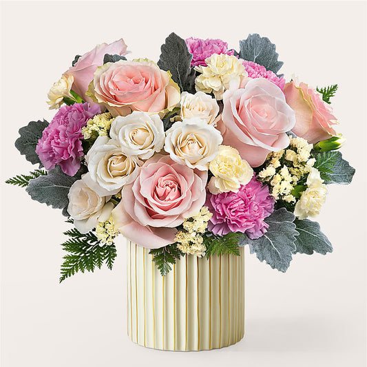 Blissful Moments Bouquet with Ivory Vase –  Sugardoll Florist, New York NY
