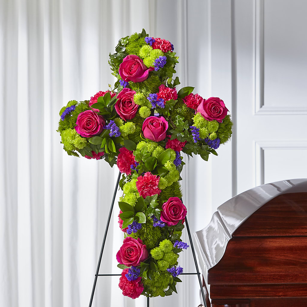 Tribute Rose Floral Cross –  Sugardoll Florist, New York NY