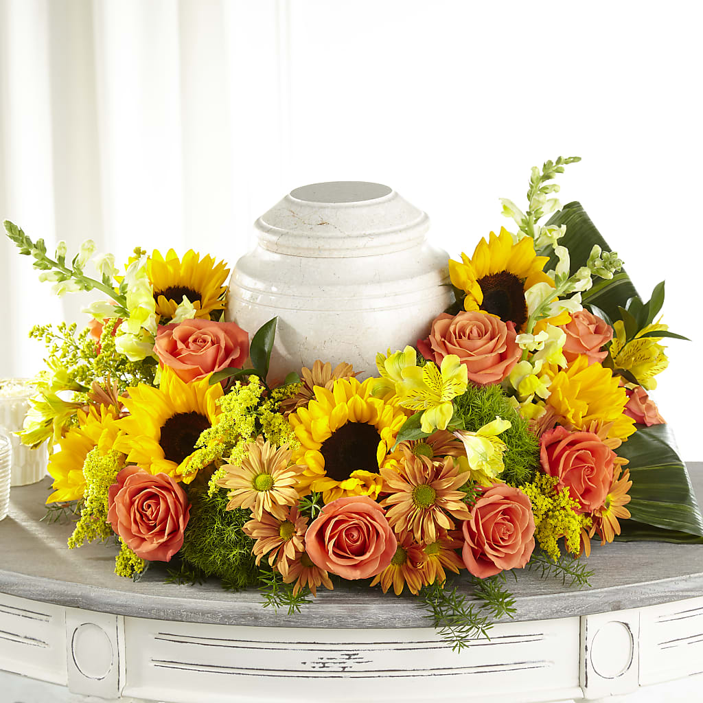 Faithful Sunflower Cremation Adornment –  Sugardoll Florist, New York NY