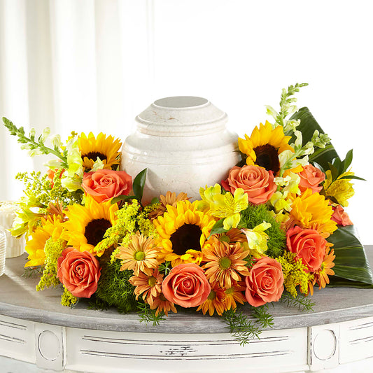 Faithful Sunflower Cremation Adornment –  Sugardoll Florist, New York NY