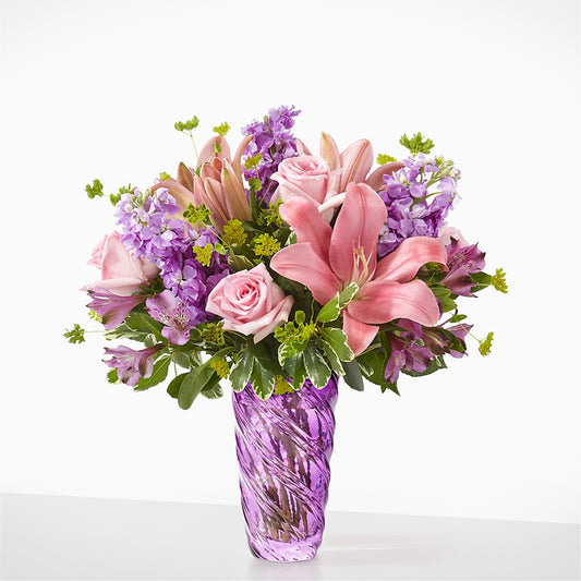 Precious Petals Bouquet with Luxe Swirl Vase –  Sugardoll Florist, New York NY