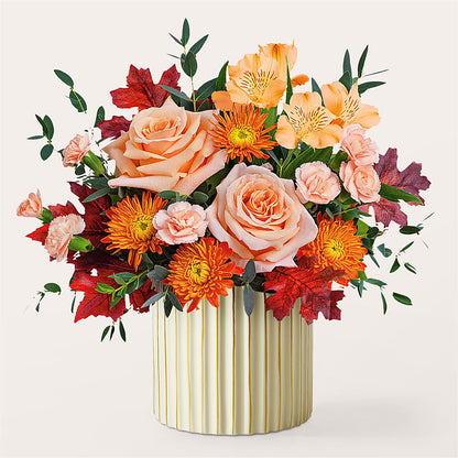 Spiced Latte Bouquet with Ivory Vase –  Sugardoll Florist, New York NY