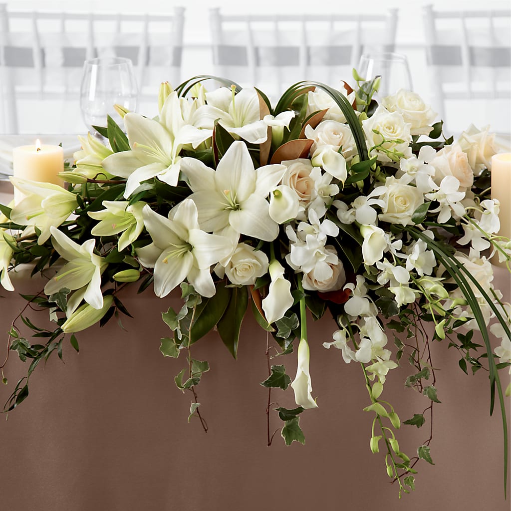 White Linen Arrangement –  Sugardoll Florist, New York NY