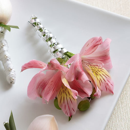 Pink Peruvian Lily Boutonniere –  Sugardoll Florist, New York NY