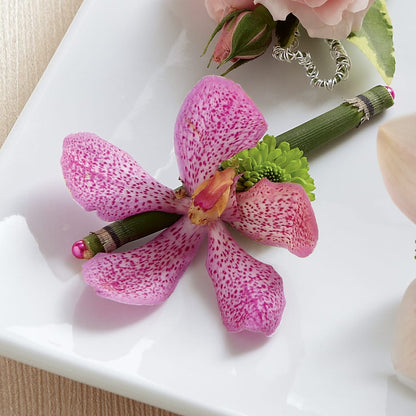 Pink Mokara Boutonniere –  Sugardoll Florist, New York NY