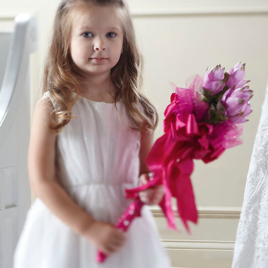 Sparkle Pink Flower Girl Bouquet –  Sugardoll Florist, New York NY